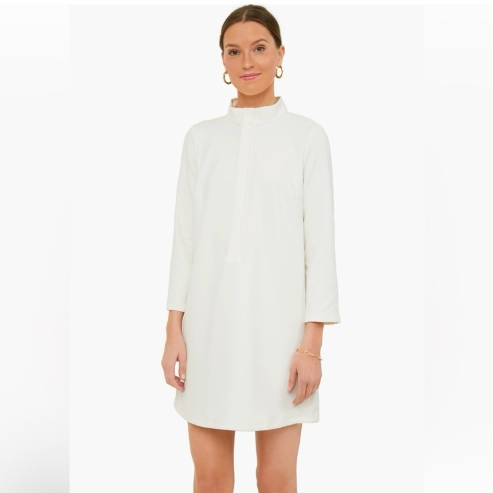 Tuckernuck Avery Stretch Crepe Dress Women’s Size XXS Mock Neck 3/4 Sleeves Prep